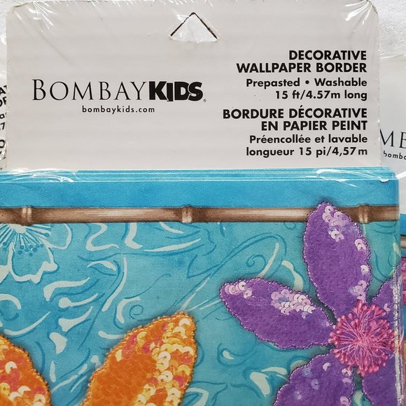 Bombay Kids Wallpaper Border Island Style Floral - Picture 3 of 9